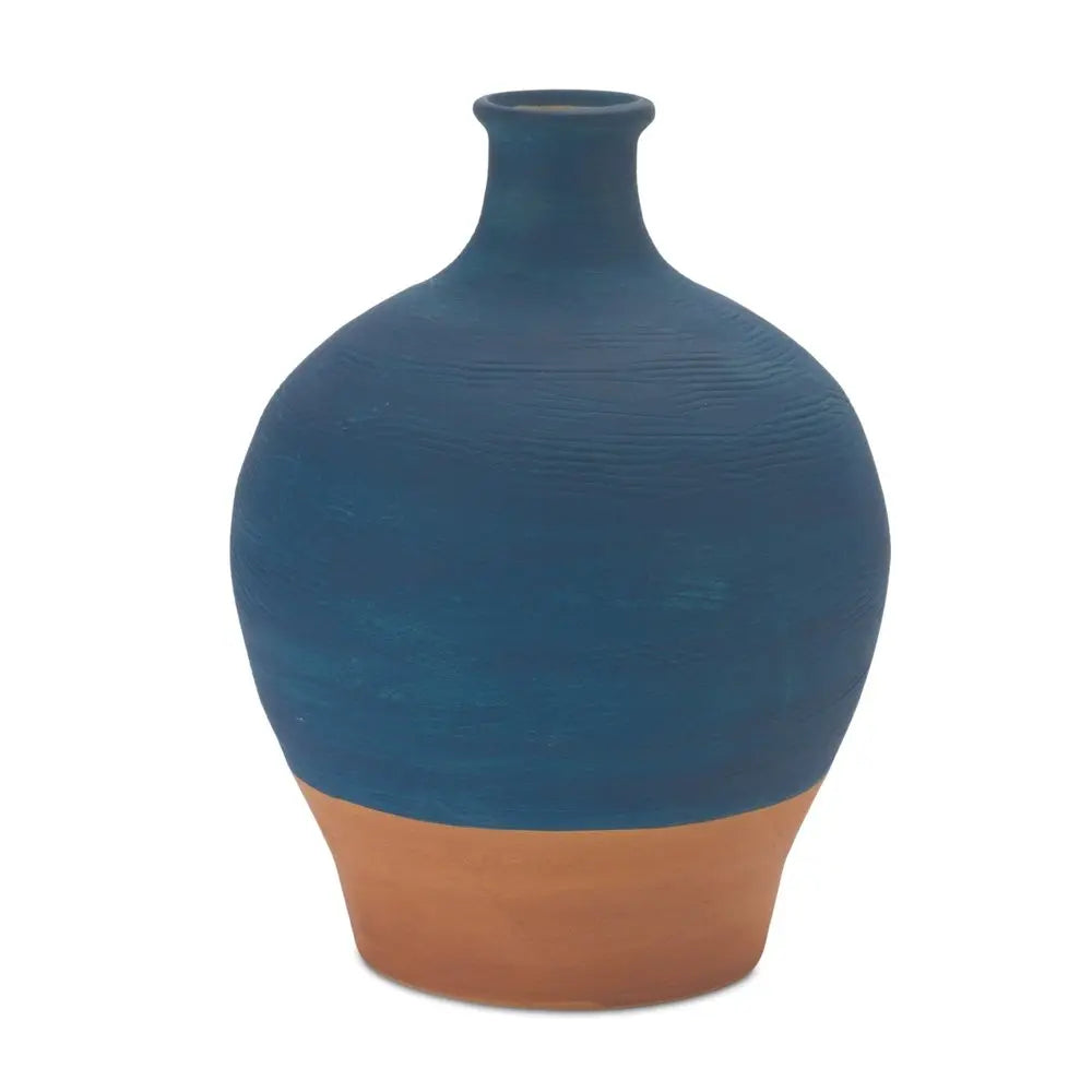 9" Blue Round Ceramic Urn HomeRoots