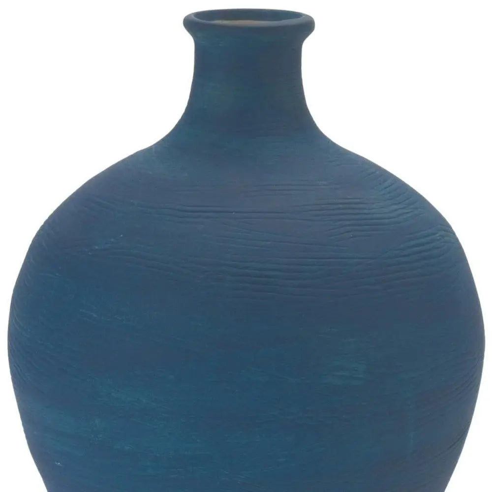 9" Blue Round Ceramic Urn HomeRoots