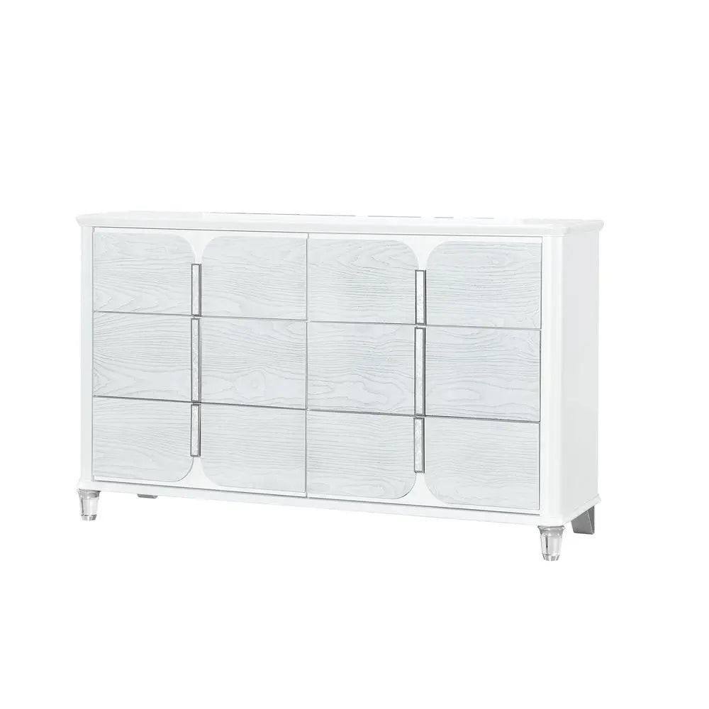 63" Gray Wood Six Drawer Double Dresser