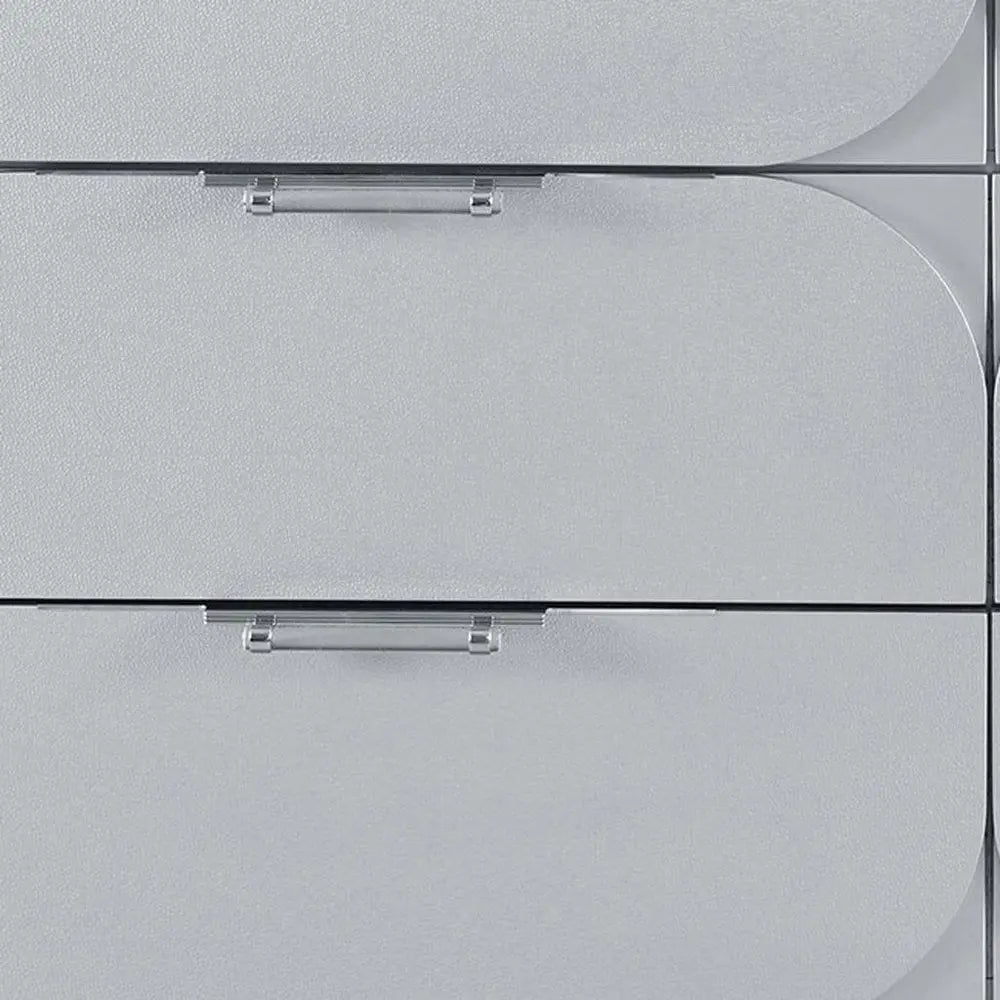 63" Silver Wood Six Drawer Double Dresser