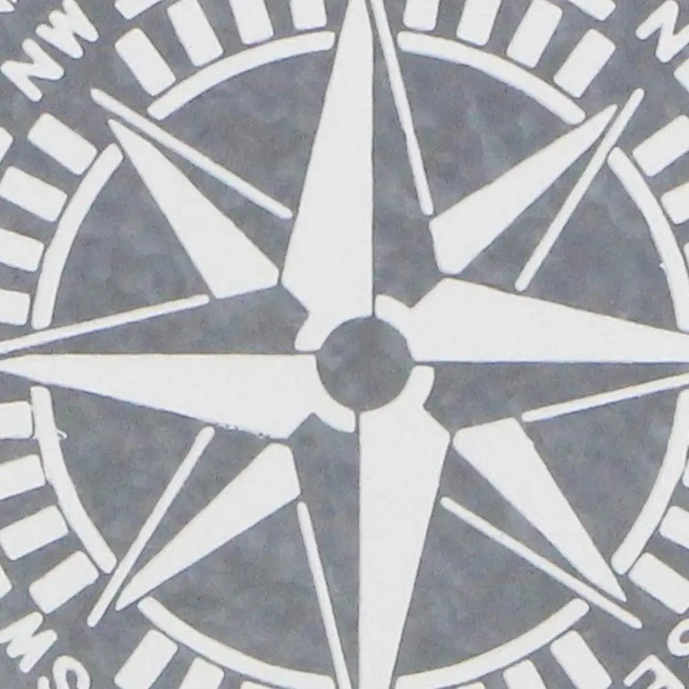 17" X 17" Gray Compass Galvanized Metal And Wood Square Framed Art HomeRoots