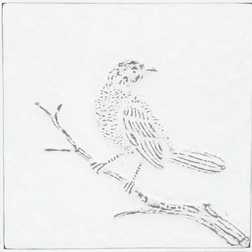 10" X 10" White Bird Metal Square Hanging Wall Decor HomeRoots