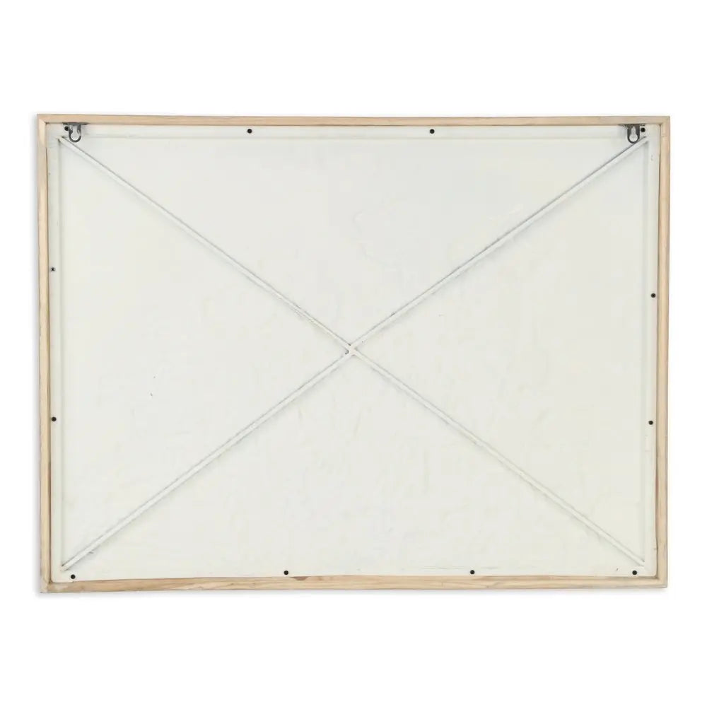 24" X 32" Natural And White Flower Bouquet Metal And Wood Framed Art HomeRoots