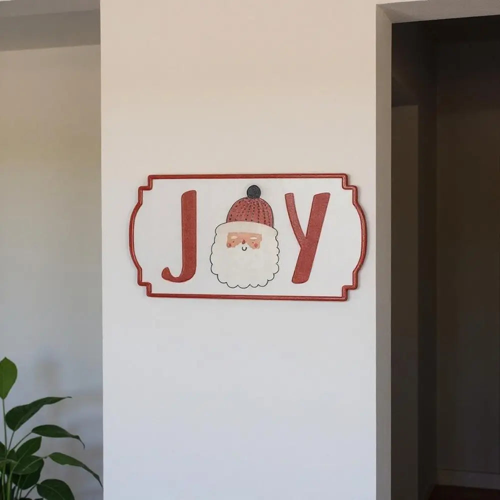 Set of Three White Green And Red Metal Christmas Hanging Text Wall Decor HomeRoots