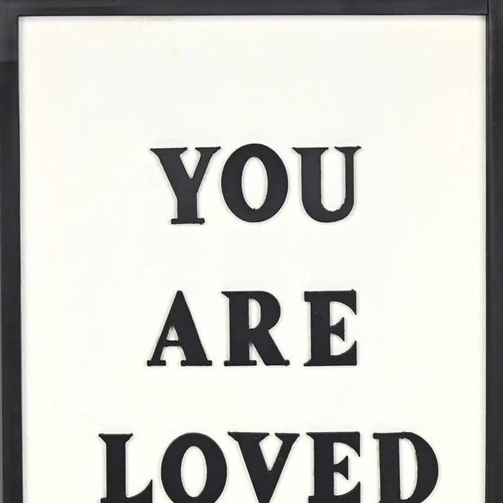 16" X 12" Black And White You Are Loved Framed Wall Decor HomeRoots