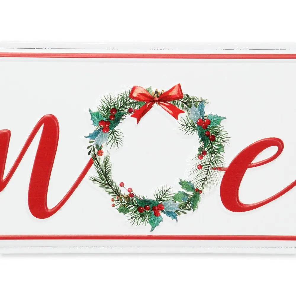 7" X 19" White and Red Christmas Noel Metal Wall Decor HomeRoots