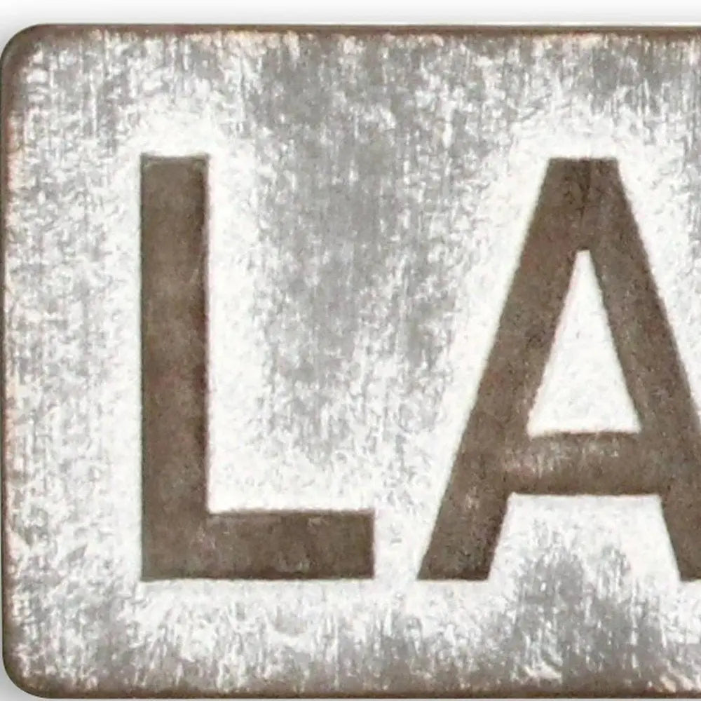 7" X 36" Gray Lake House Galvanized Metal Wall Decor HomeRoots