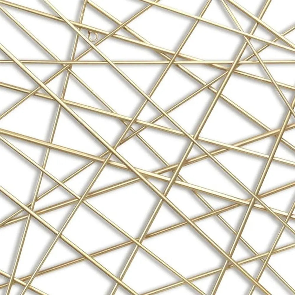 25" X 49" Gold Abstract Lines Metal Hanging Dimensional Sculpture HomeRoots