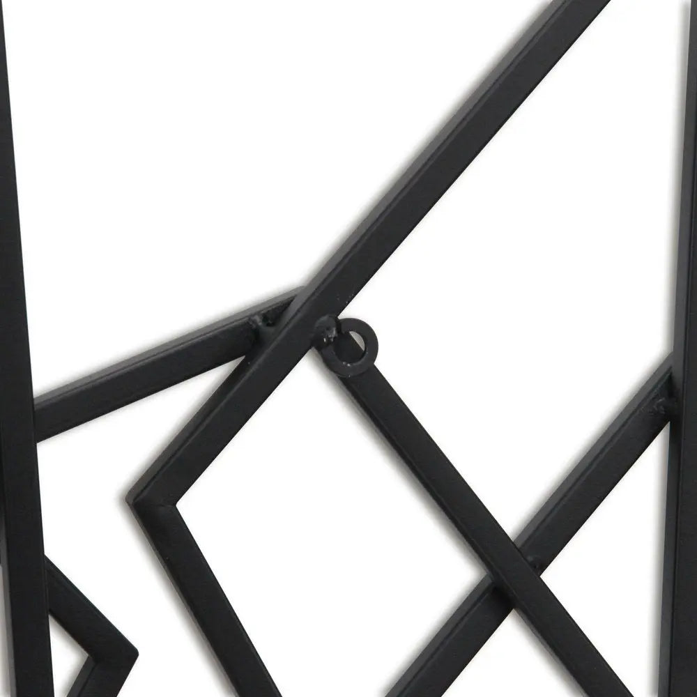 24" X 48" Black Geometric Metal Abstract Hanging Dimensional Sculpture HomeRoots