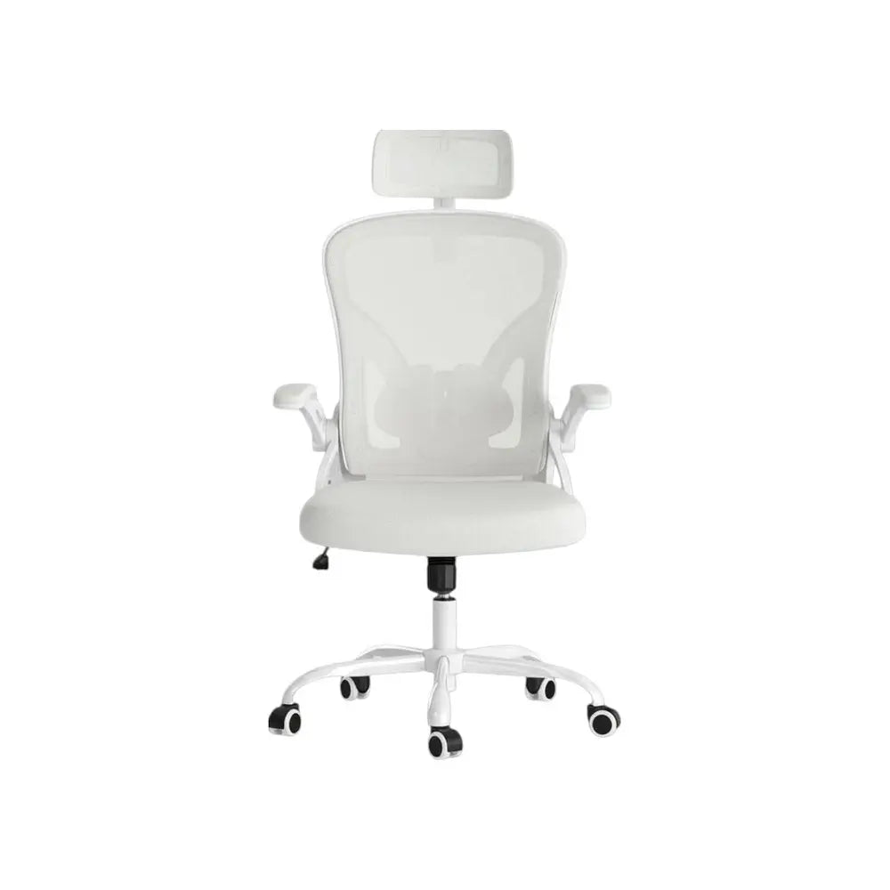 White and Black Adjustable Height Swivel Rolling Office Chair - NOVA HOME FURNITURE