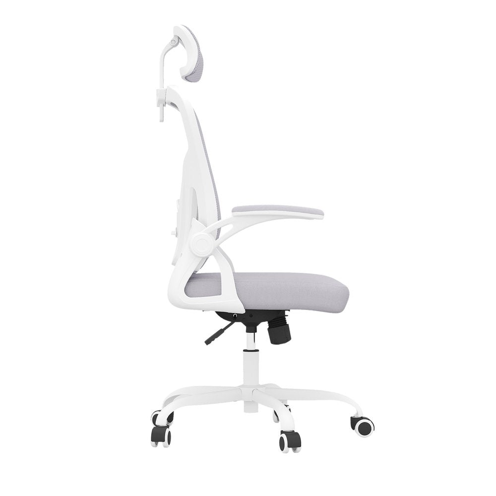 Gray White and Black Adjustable Height Swivel Rolling Office Chair - NOVA HOME FURNITURE