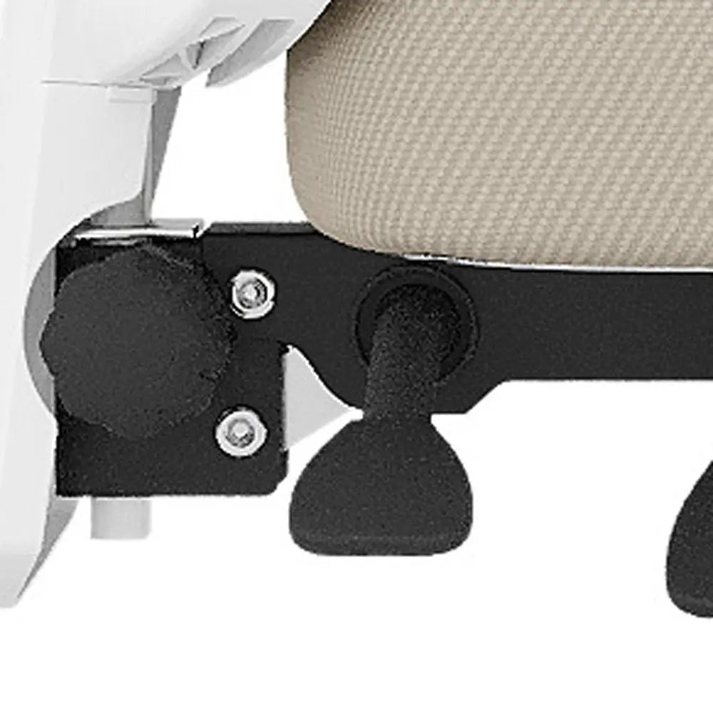 Beige White and Black Adjustable Height Swivel Rolling Office Chair - NOVA HOME FURNITURE