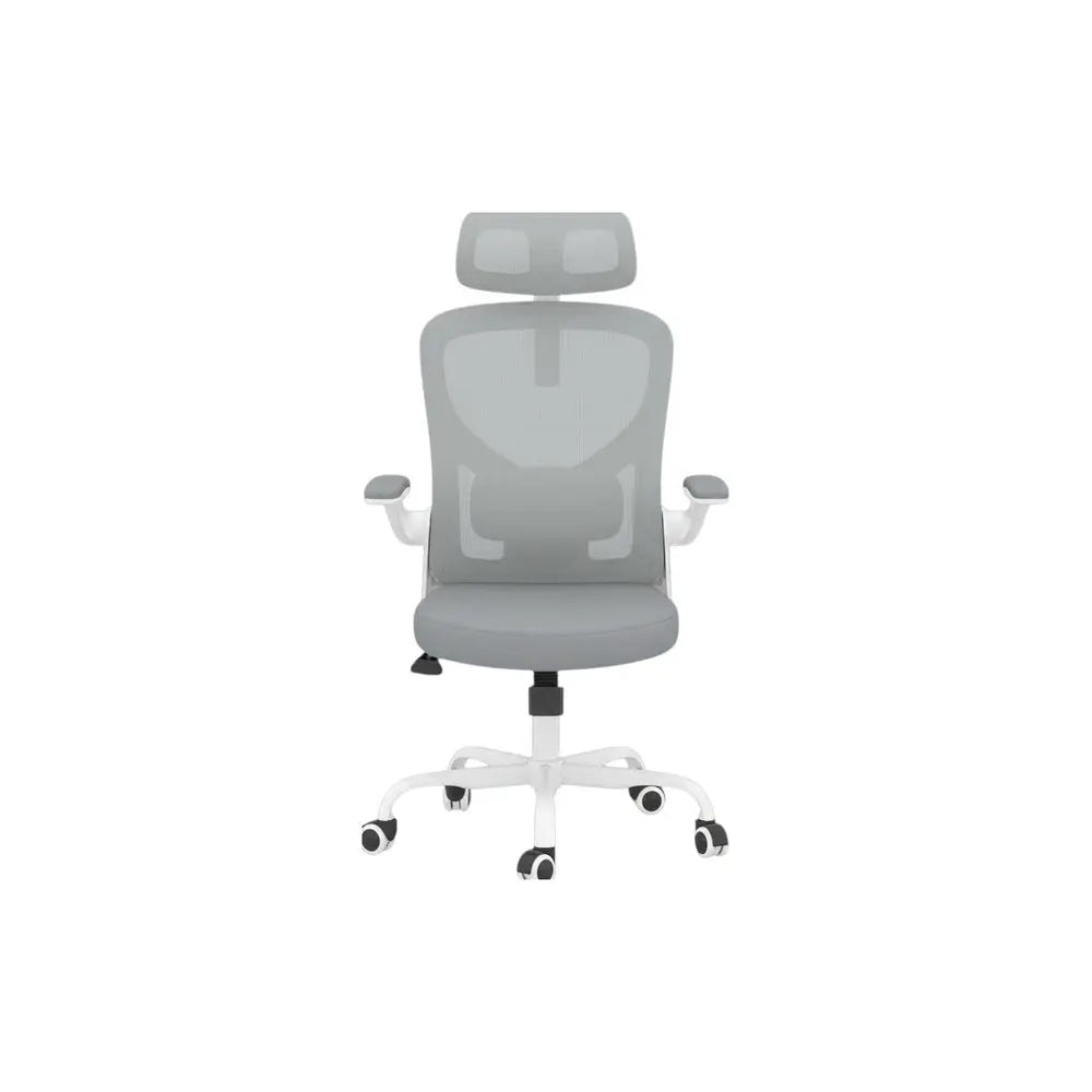 Gray White and Black Adjustable Height Swivel Rolling Office Chair - NOVA HOME FURNITURE