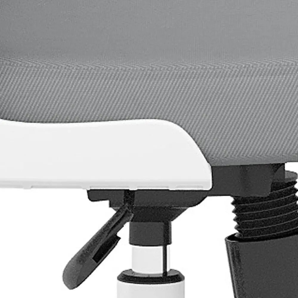 Gray White and Black Adjustable Height Swivel Rolling Office Chair - NOVA HOME FURNITURE