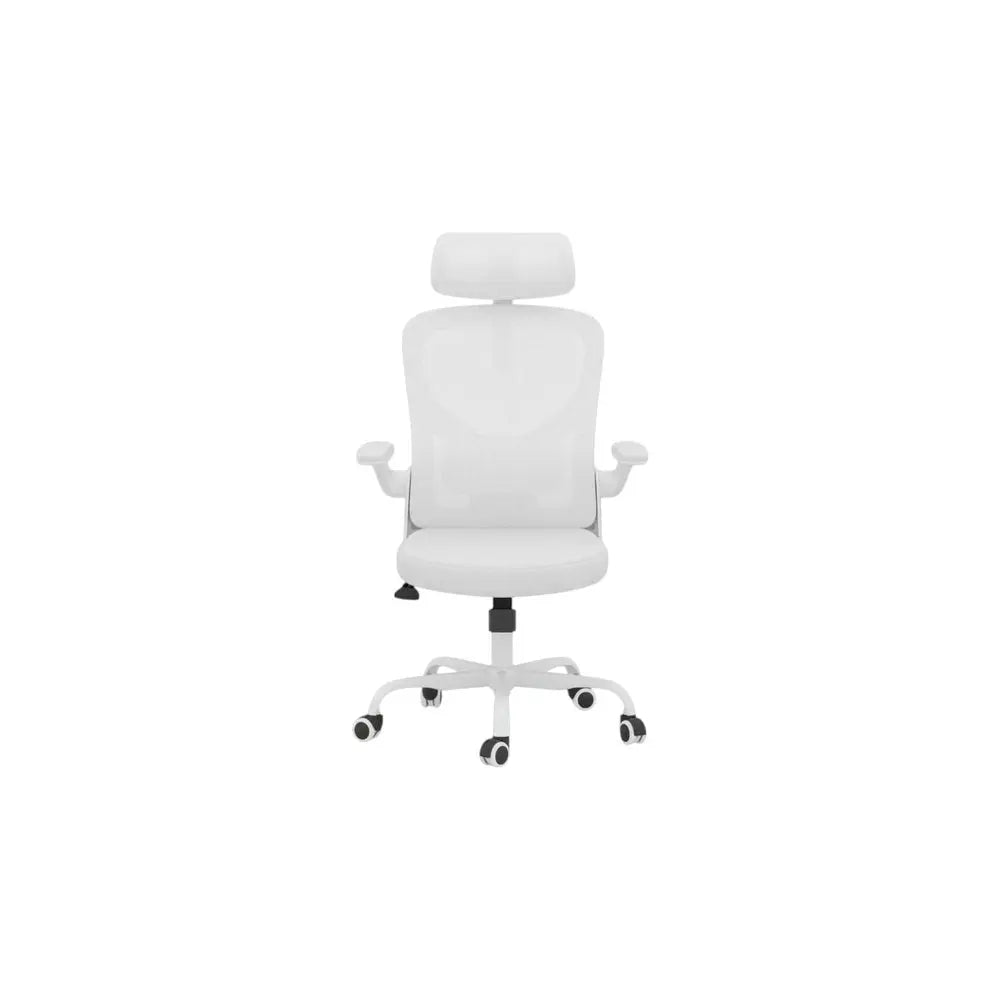 White and Black Adjustable Height Swivel Rolling Office Chair - NOVA HOME FURNITURE