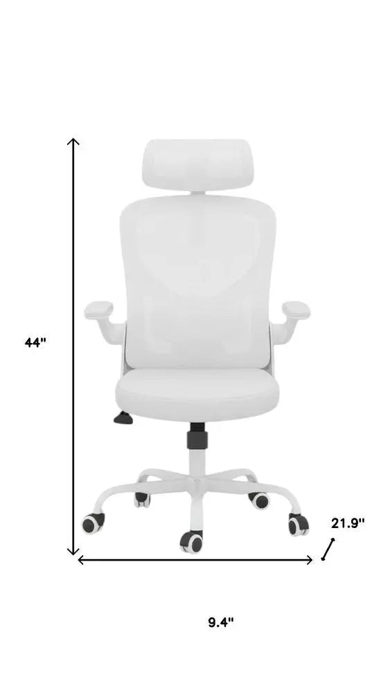 White and Black Adjustable Height Swivel Rolling Office Chair - NOVA HOME FURNITURE