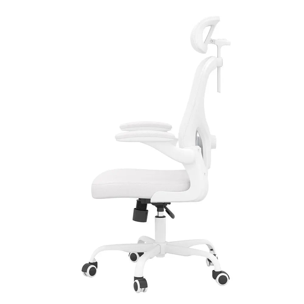 White and Black Adjustable Height Swivel Rolling Office Chair - NOVA HOME FURNITURE