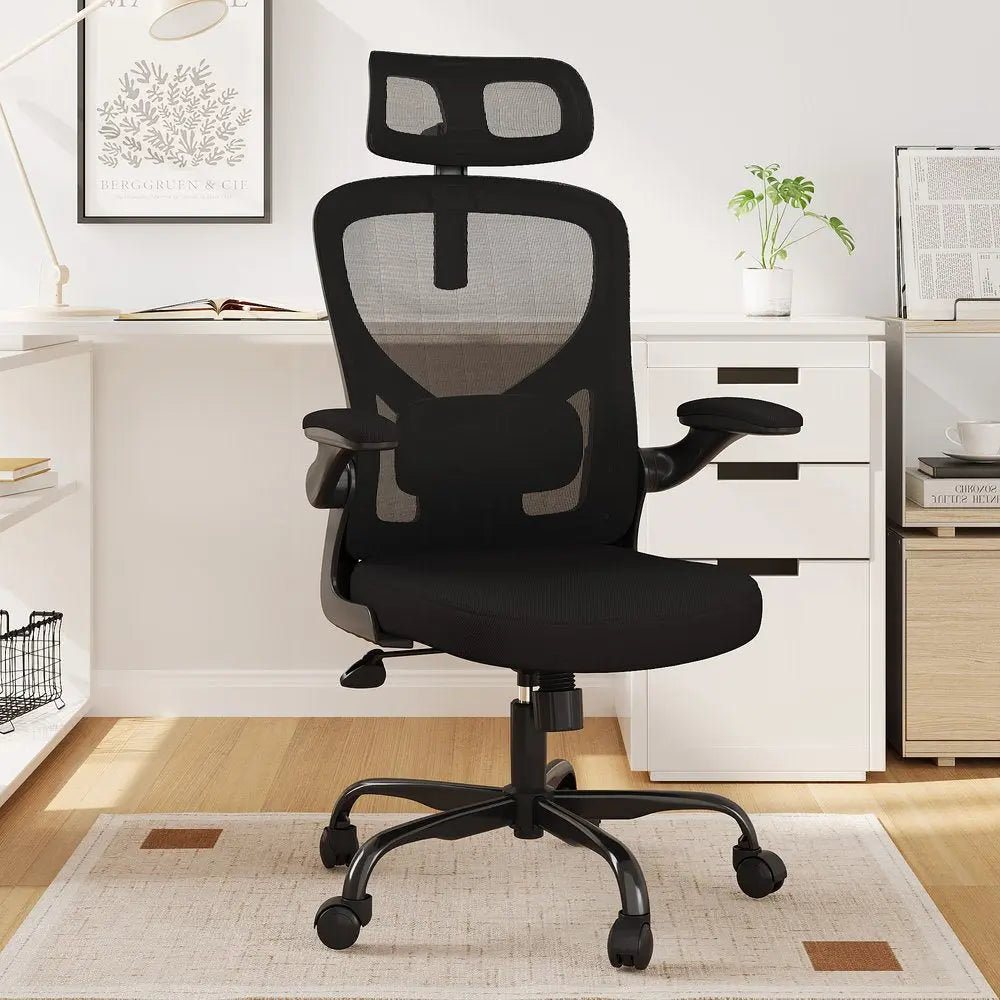 Black Adjustable Height Swivel Rolling Office Chair - NOVA HOME FURNITURE
