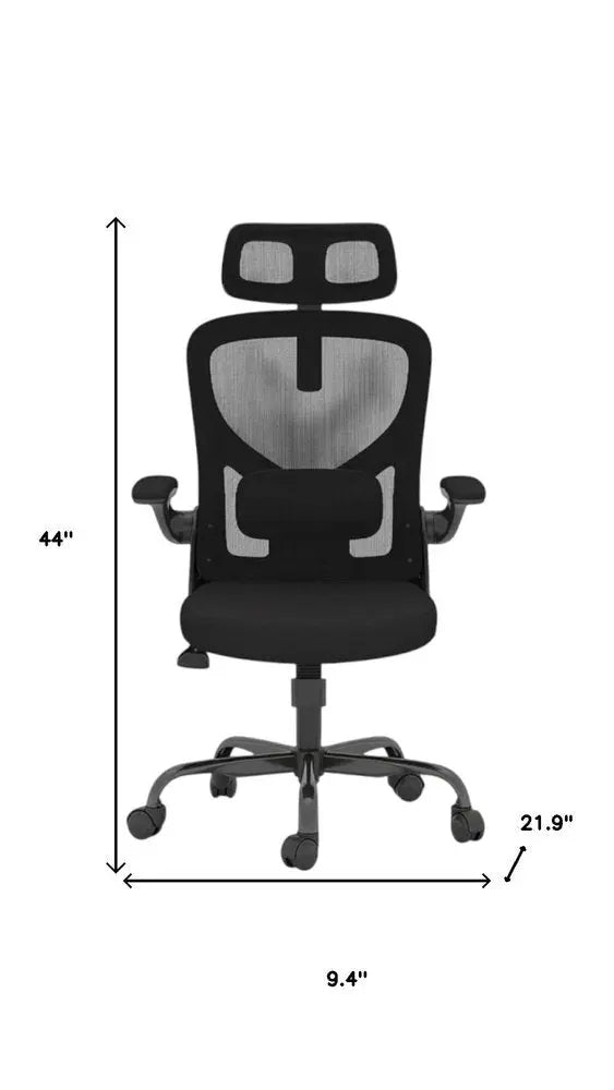 Black Adjustable Height Swivel Rolling Office Chair - NOVA HOME FURNITURE