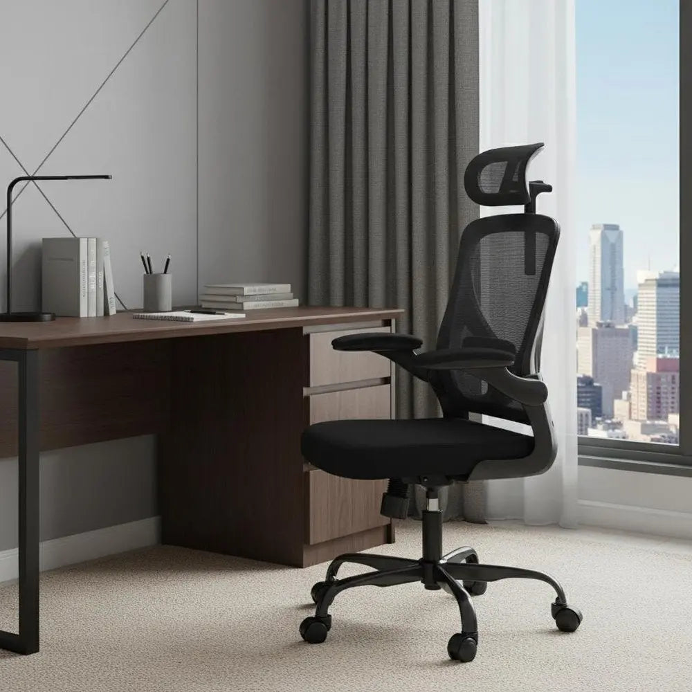 Black Adjustable Height Swivel Rolling Office Chair - NOVA HOME FURNITURE