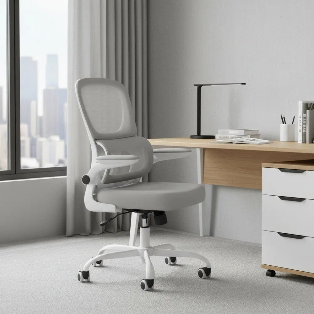 White Adjustable Height Swivel Rolling Gaming Chair - NOVA HOME FURNITURE