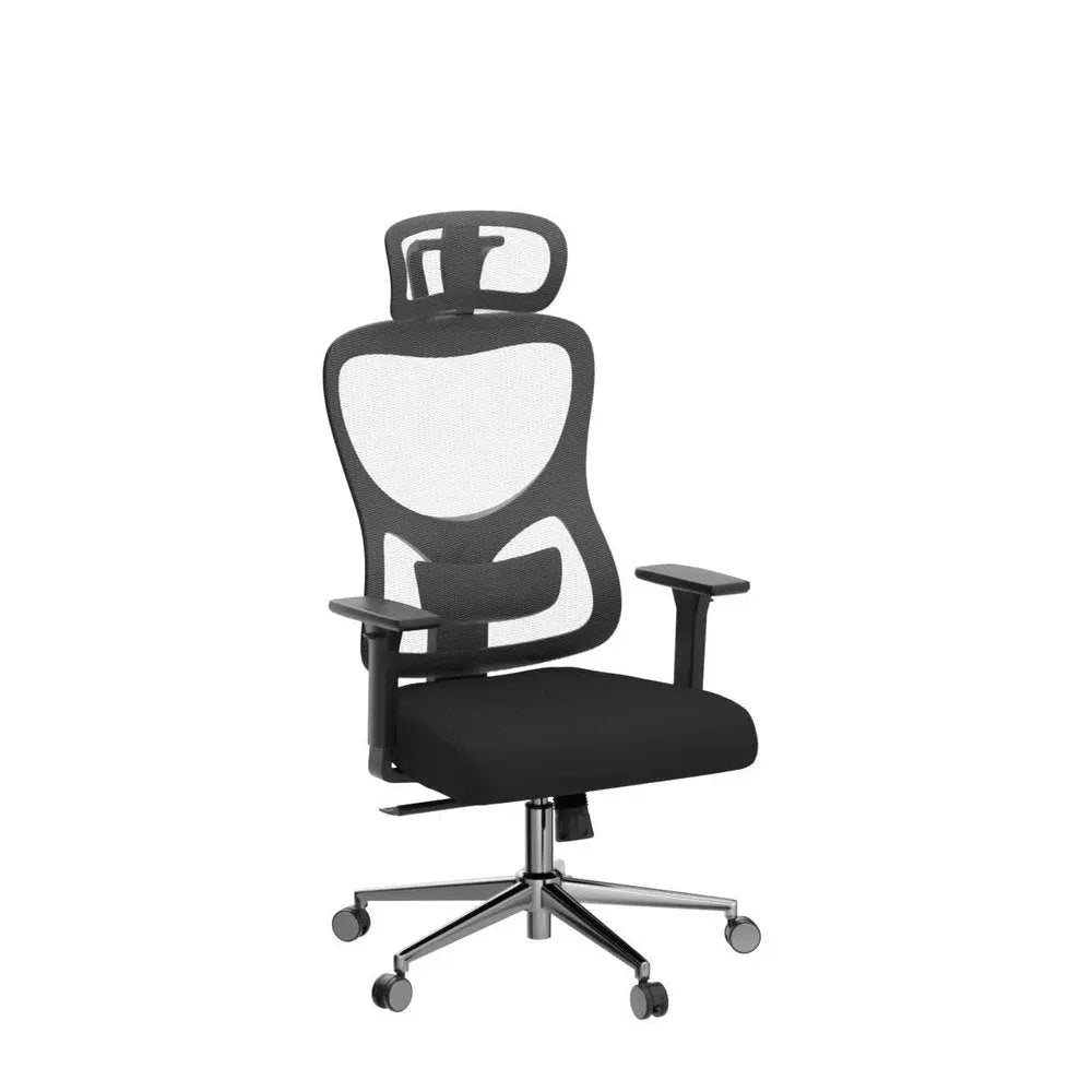 Black and Silver Adjustable Height Swivel Rolling Office Chair - NOVA HOME FURNITURE