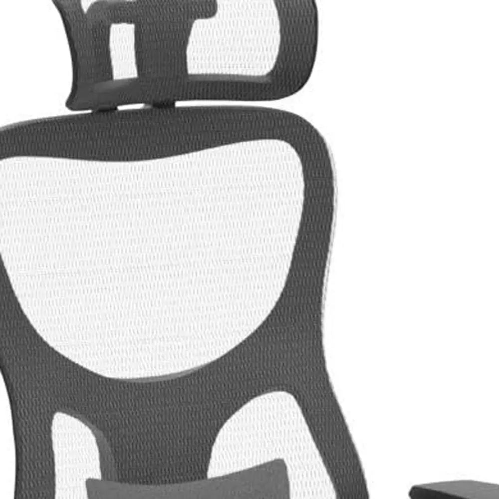 Black Gray and Silver Adjustable Height Swivel Rolling Office Chair - NOVA HOME FURNITURE