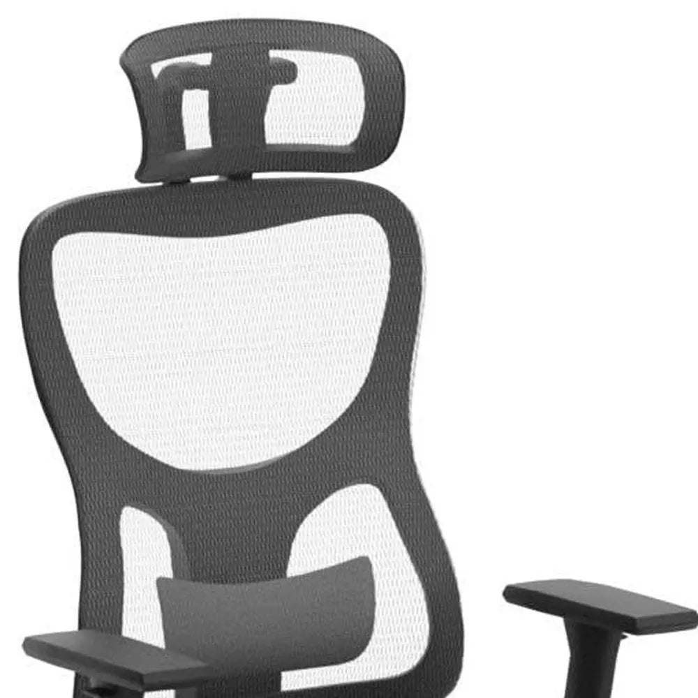Black Gray and Silver Adjustable Height Swivel Rolling Office Chair - NOVA HOME FURNITURE