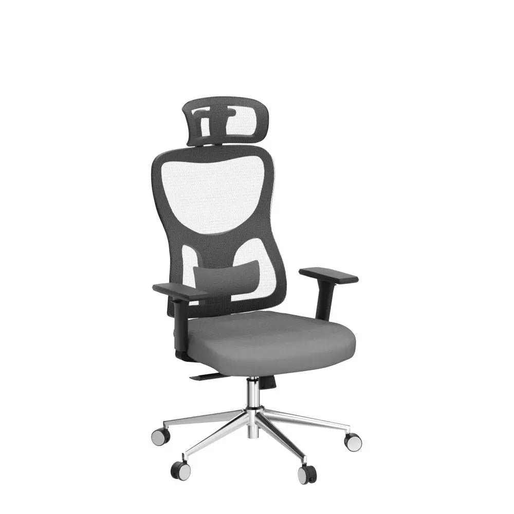 Black Gray and Silver Adjustable Height Swivel Rolling Office Chair - NOVA HOME FURNITURE