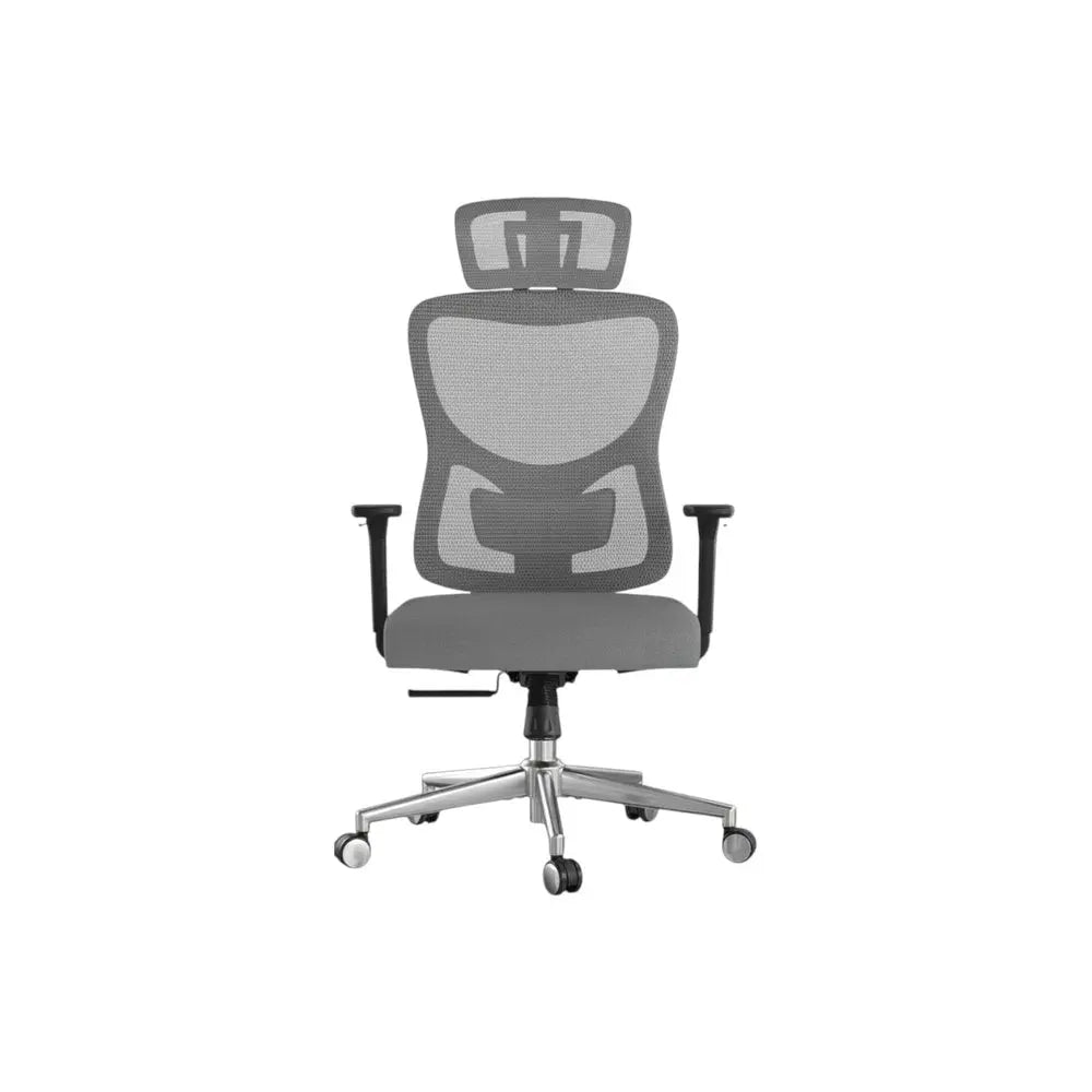 Black Gray and Silver Adjustable Height Swivel Rolling Office Chair - NOVA HOME FURNITURE
