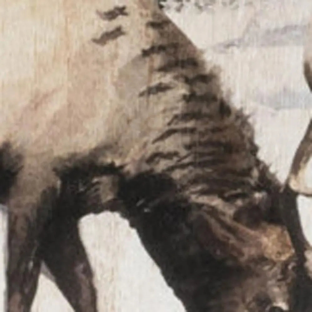 14" X 19" Brown And White Wood Winter Reindeer Lodge Hanging Wall Decor HomeRoots