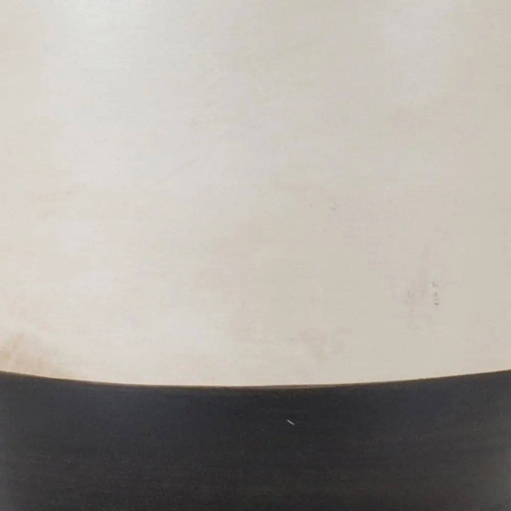 Set of Two Cream And Black Distressed Ceramic Tabletop Pillar Candle Holders HomeRoots