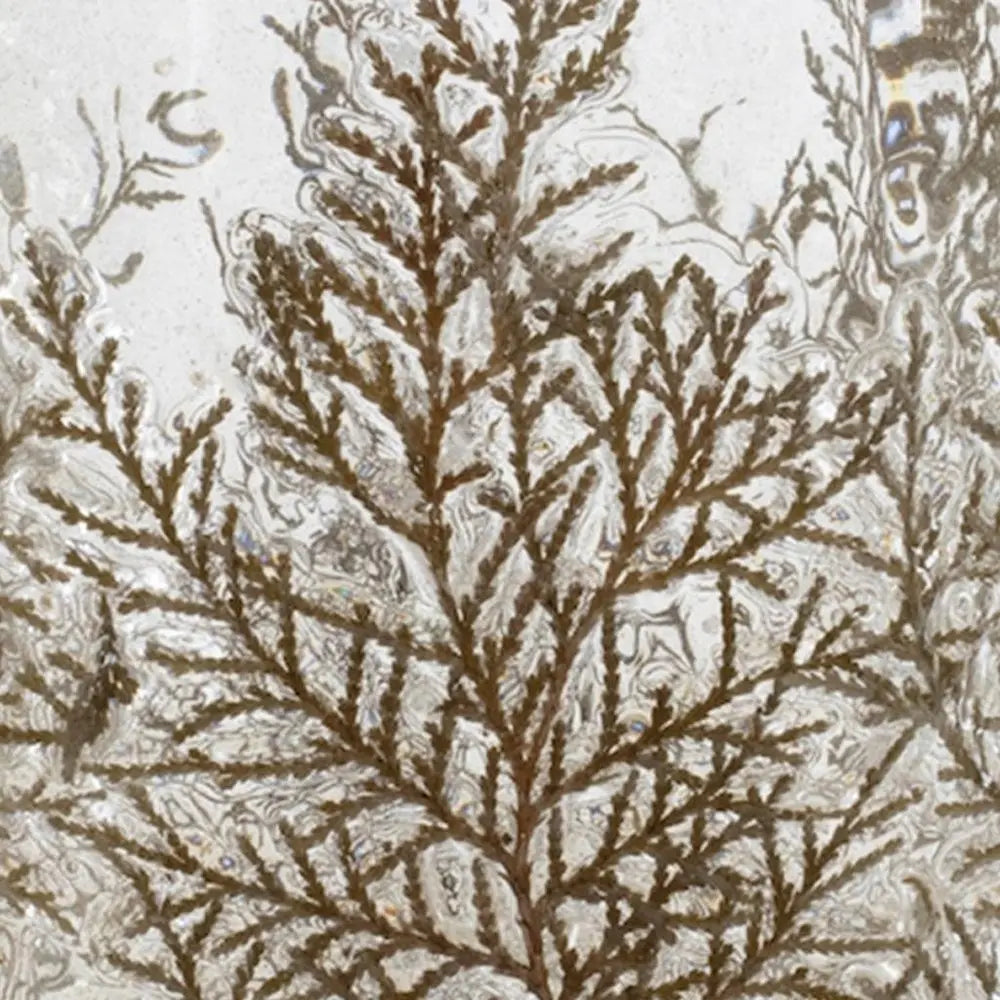 8" Brown And Clear Botanical Leaf Glass Tabletop Pillar Candle Holder HomeRoots