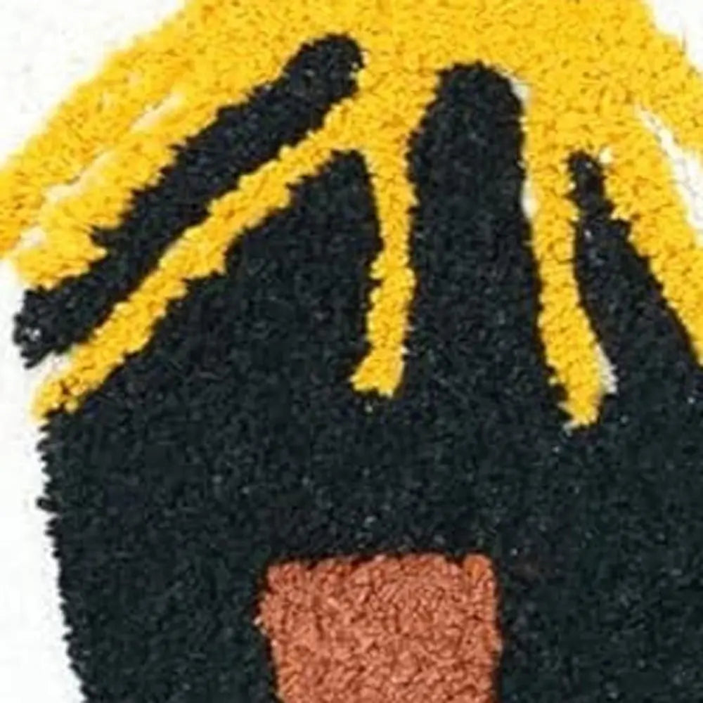 32" White Yellow And Red Cotton Cars Round Youthful Bath Rug HomeRoots