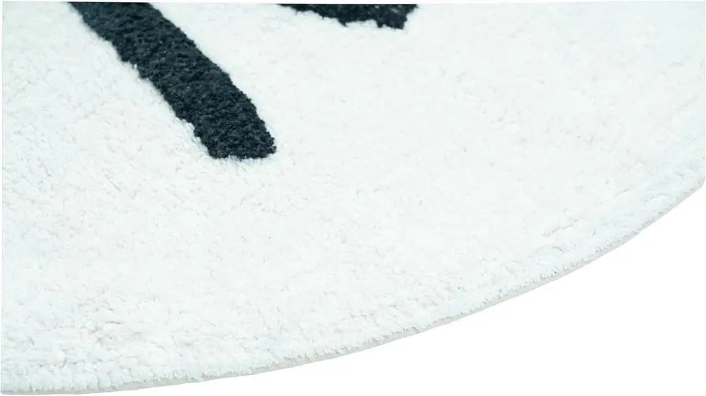 32" Black And White Cotton Cat Shaped Youthful Bath Rug HomeRoots