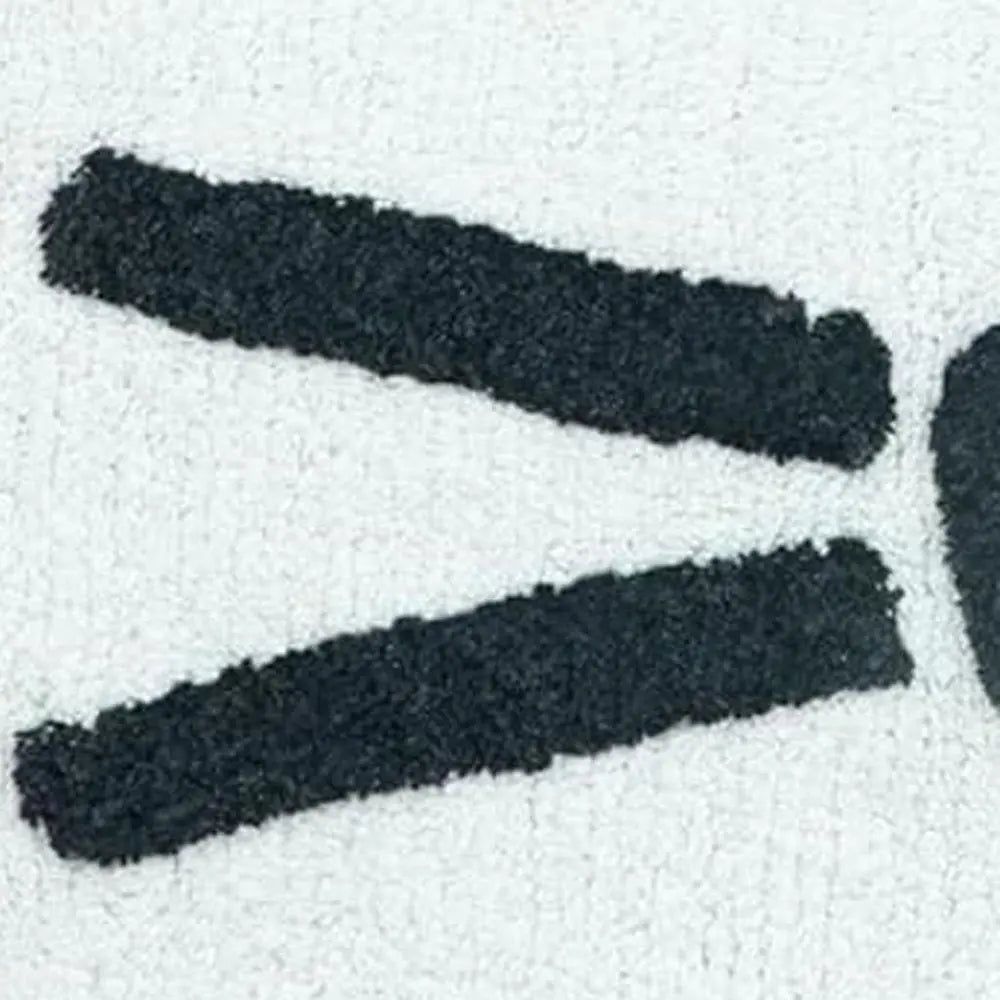 32" Black And White Cotton Cat Shaped Youthful Bath Rug HomeRoots