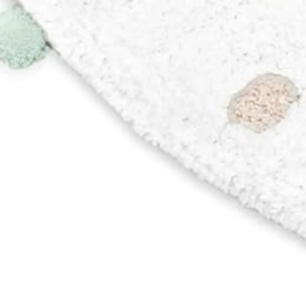 32" Green Purple And White Cotton Round Polka Dots Bath Rug HomeRoots