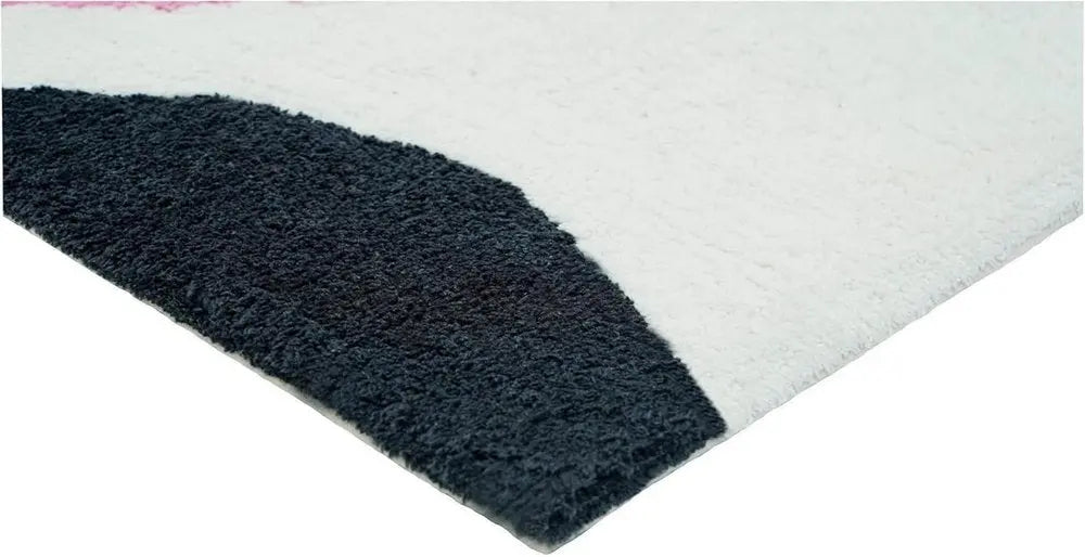 32" White Black And Pink Cotton Cow Youthful Bath Rug HomeRoots