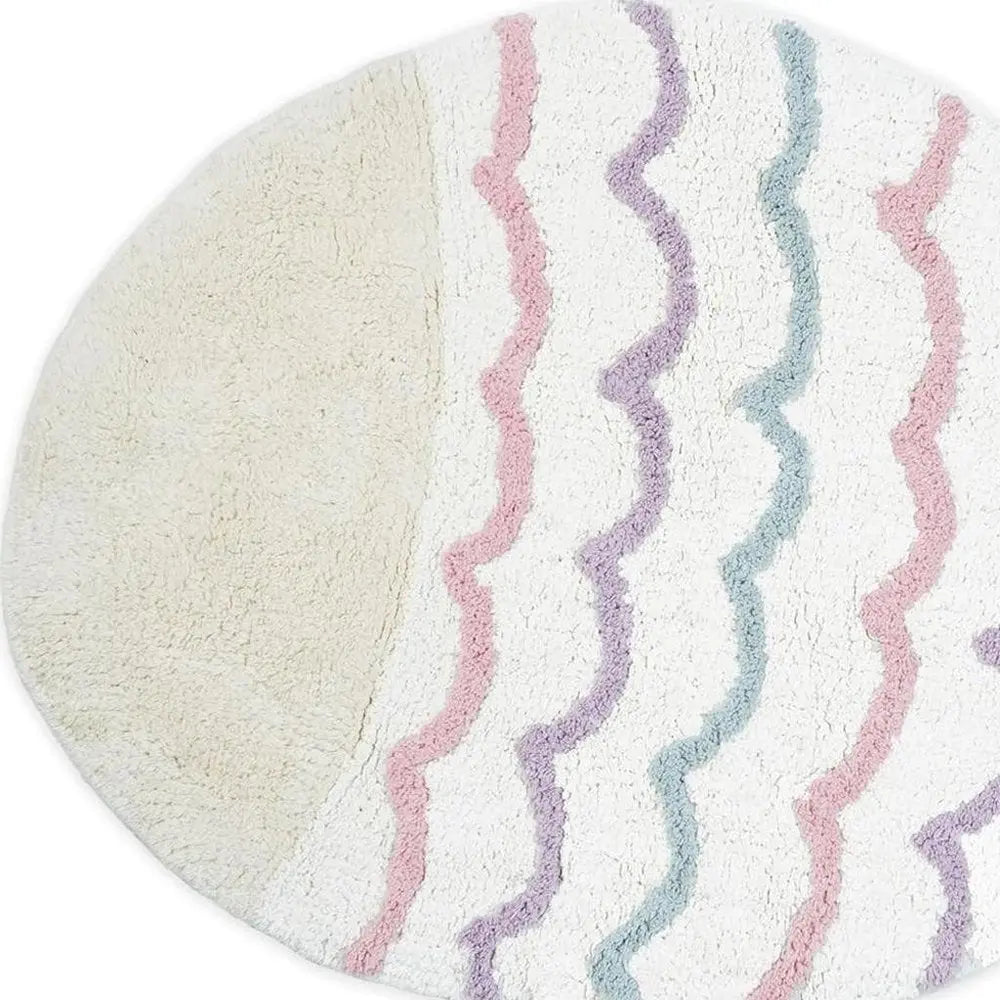 32" White Pink And Purple Cotton Fish Shaped Youthful Bath Rug HomeRoots