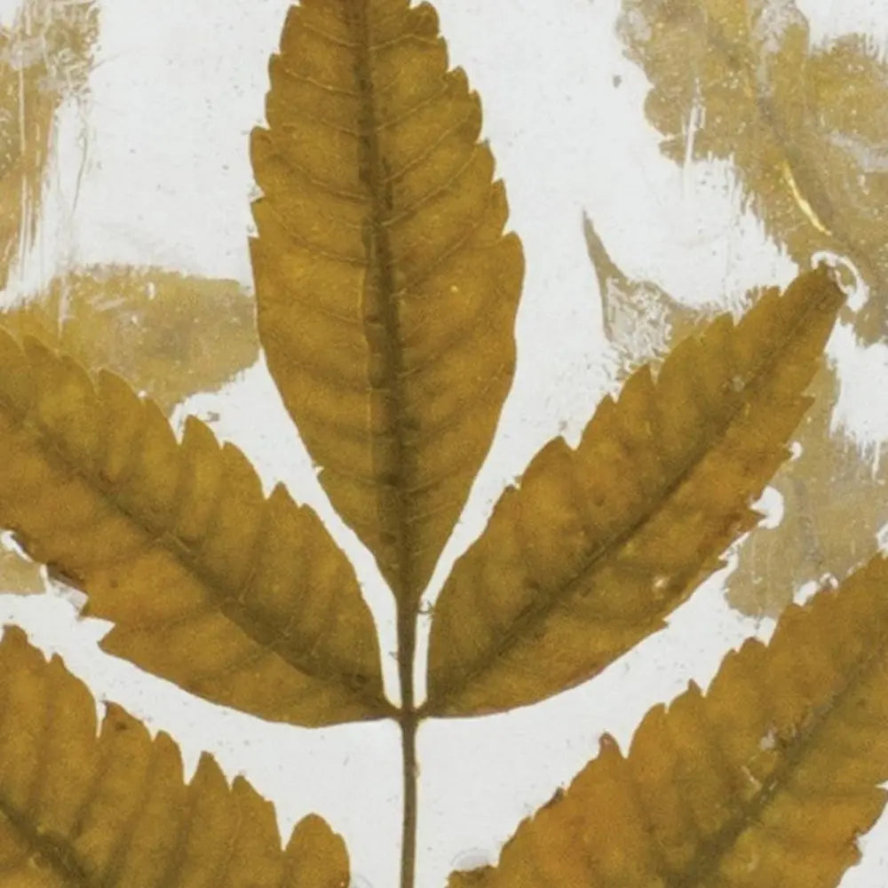 Set of Three Brown Distressed Botanical Leaf Glass Tabletop Hurricane Candle Holders HomeRoots