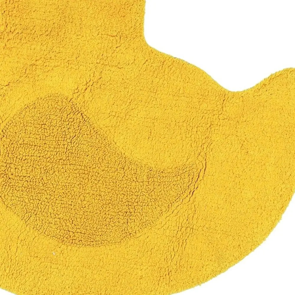 25" Yellow Cotton Rubber Duckie Youthful Bath Rug HomeRoots