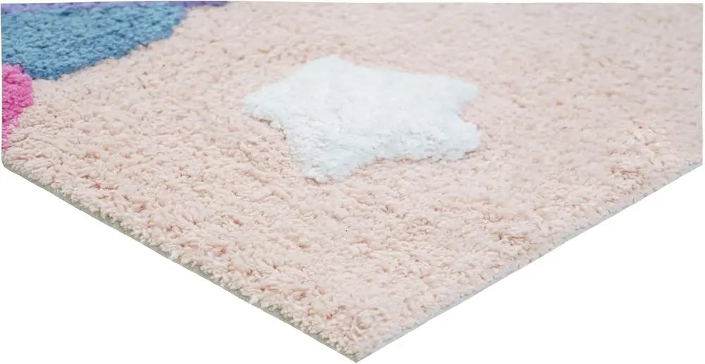 32" Pink And Yellow Cotton Unicorns Youthful Bath Rug HomeRoots