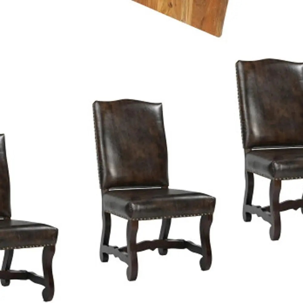 Nine Piece Brown Solid Wood Dining Set with Eight Chairs - NOVA HOME FURNITURE