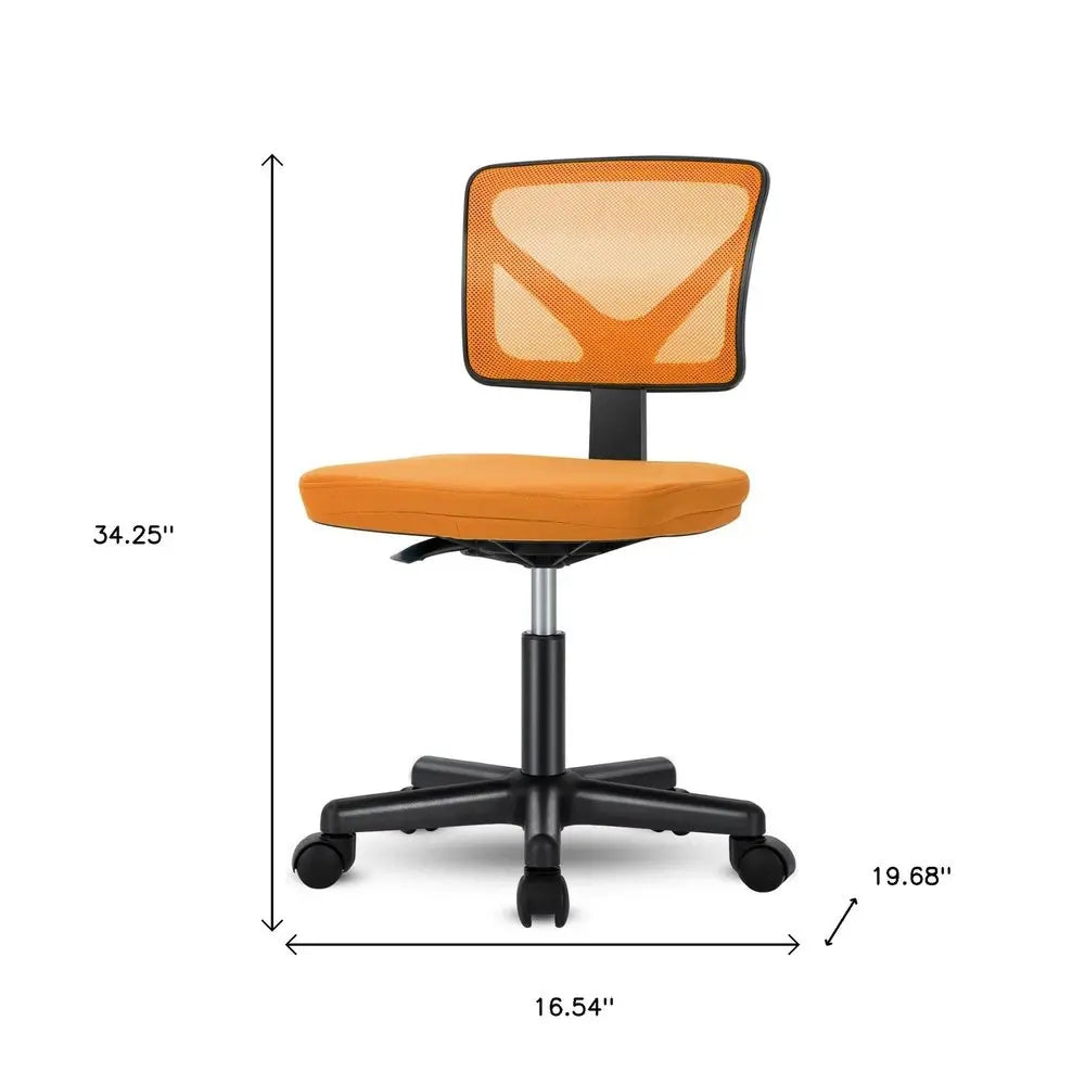 Black and Orange Adjustable Height Swivel Rolling Office Chair - NOVA HOME FURNITURE