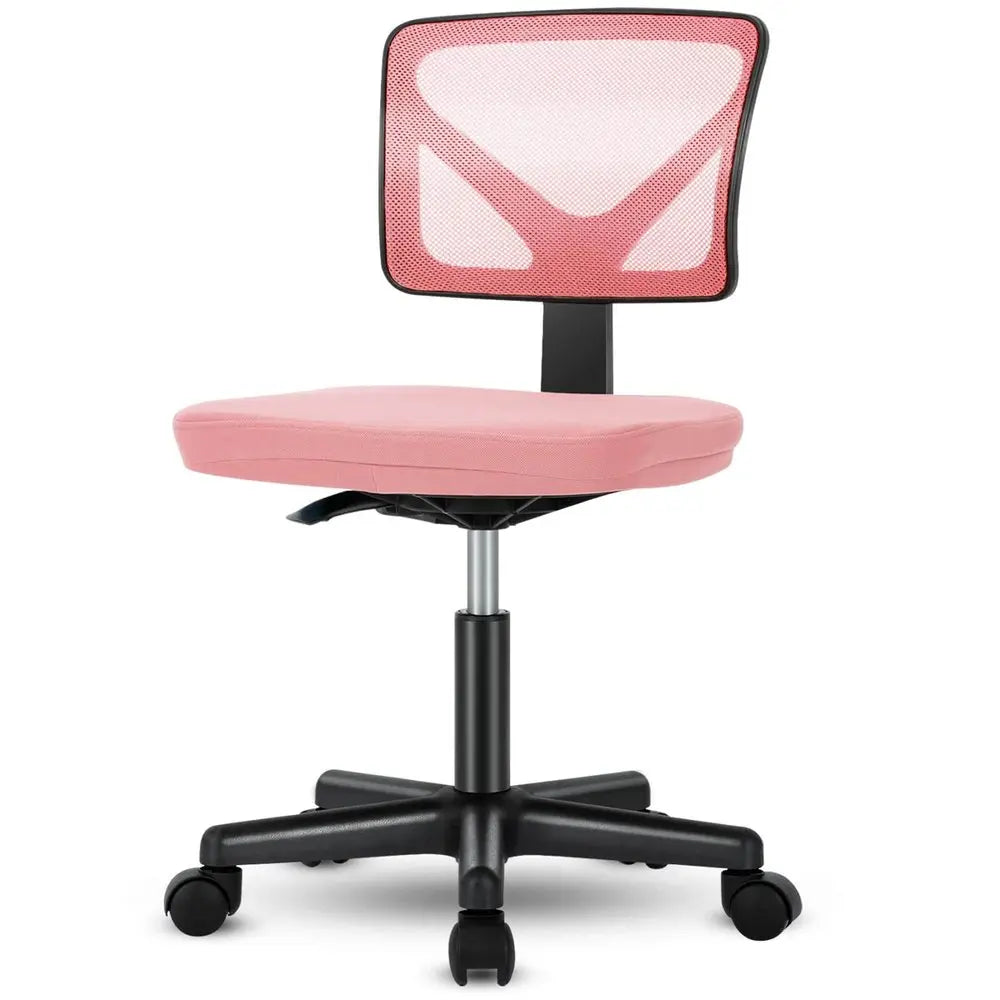 Black and Pink Adjustable Height Swivel Rolling Office Chair - NOVA HOME FURNITURE
