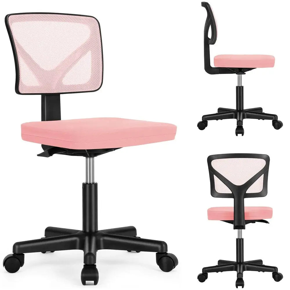 Black and Pink Adjustable Height Swivel Rolling Office Chair - NOVA HOME FURNITURE