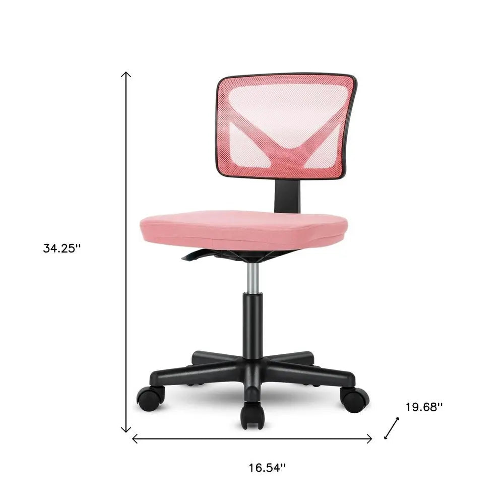 Black and Pink Adjustable Height Swivel Rolling Office Chair - NOVA HOME FURNITURE
