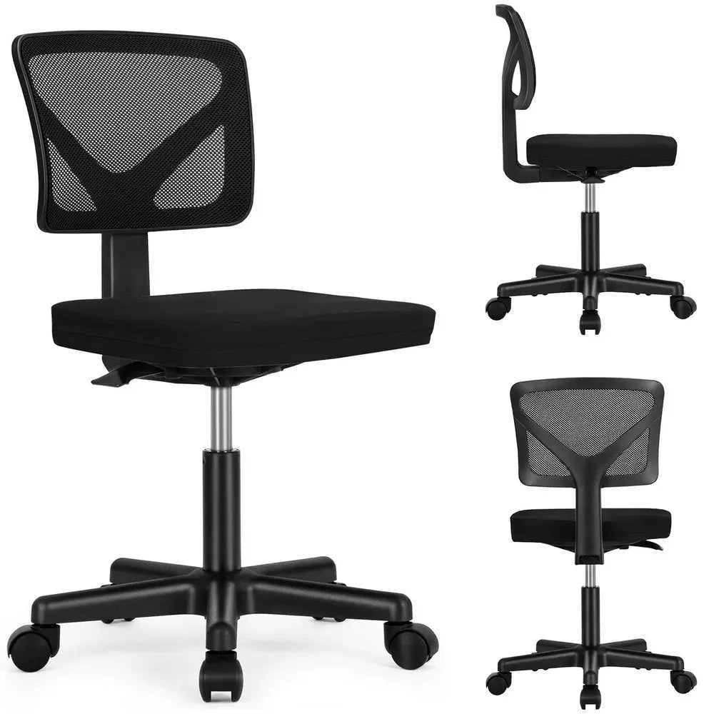 Black Adjustable Height Swivel Rolling Office Chair - NOVA HOME FURNITURE
