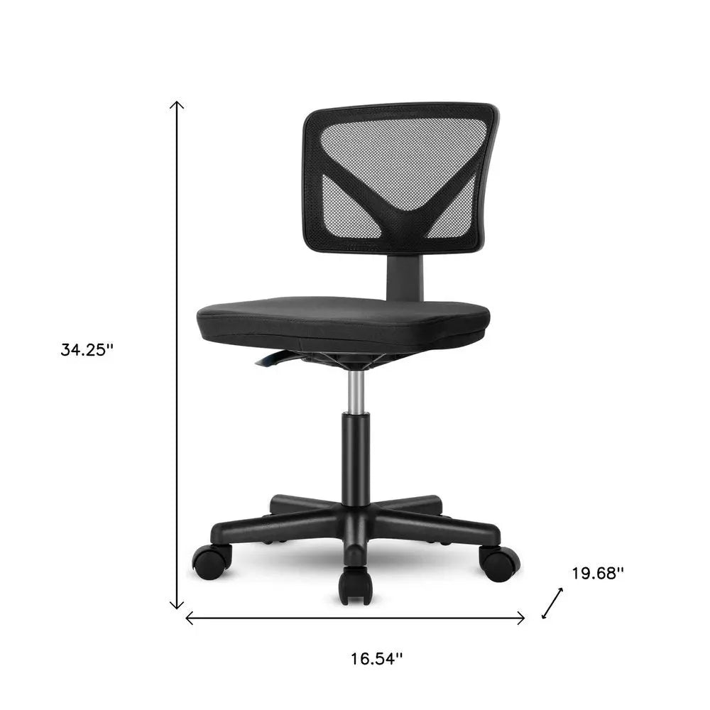 Black Adjustable Height Swivel Rolling Office Chair - NOVA HOME FURNITURE