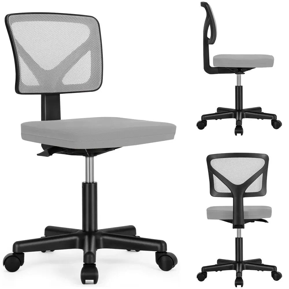 Black and Gray Adjustable Height Swivel Rolling Office Chair - NOVA HOME FURNITURE